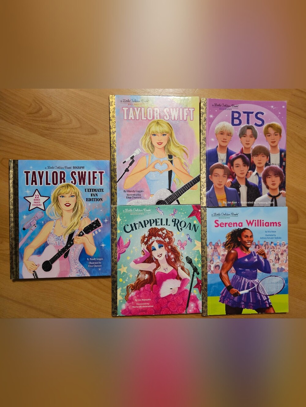 Little Golden Biography Set Of 5 Books T Swift Serena Williams BTS Chappell Roan